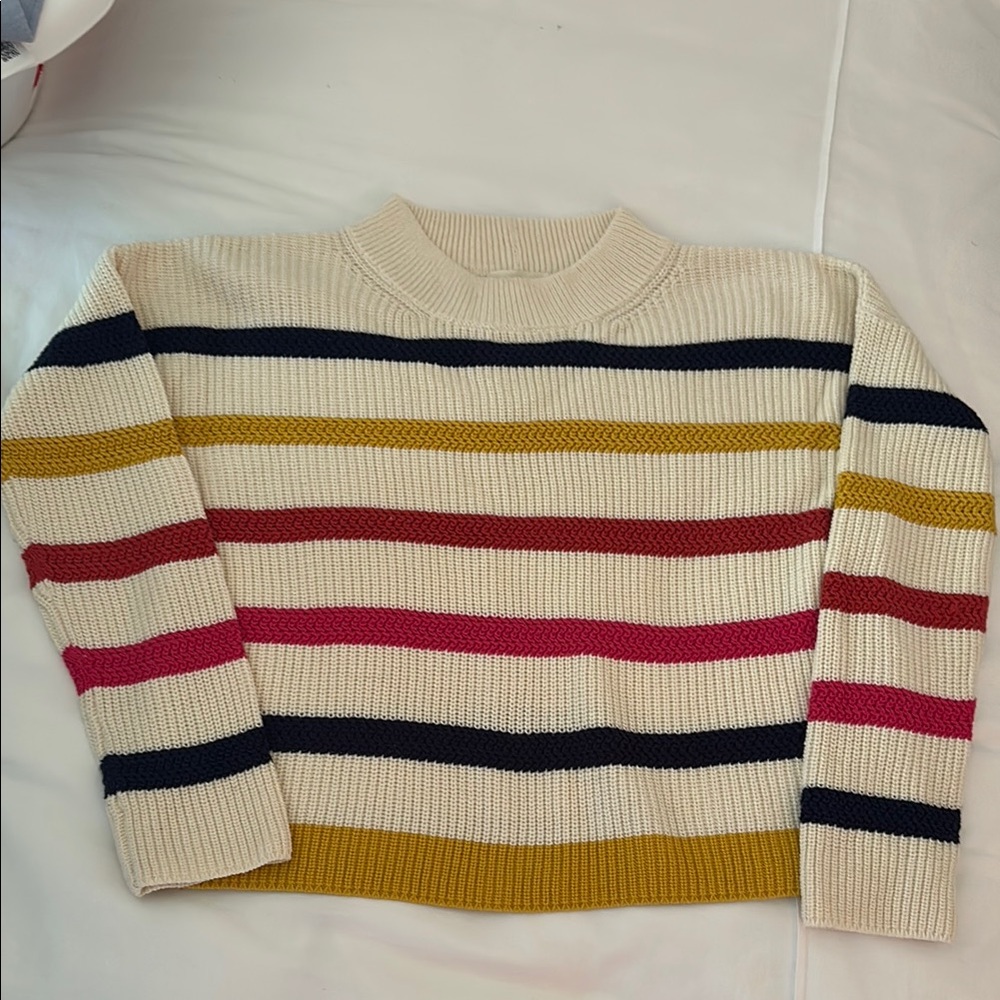 Colorful Striped Crew Neck Sweater